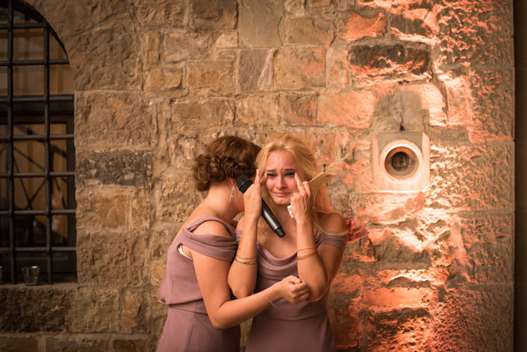 Reception Speeches Bridesmaids Soft Purple Dresses Romantic Outdoor Castle Tuscany Wedding http://www.natalymontanari.com/
