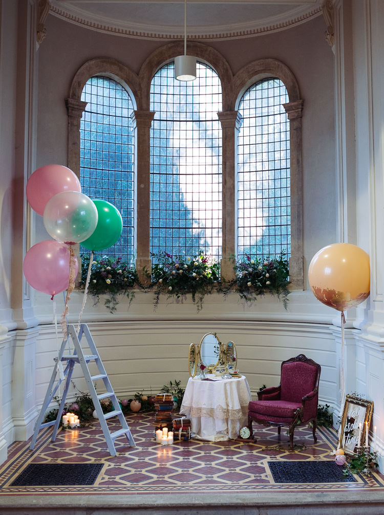 Balloons Flowers Ladder Decor Beauty And The Beast Wedding Ideas https://sophiecarefull.co.uk/