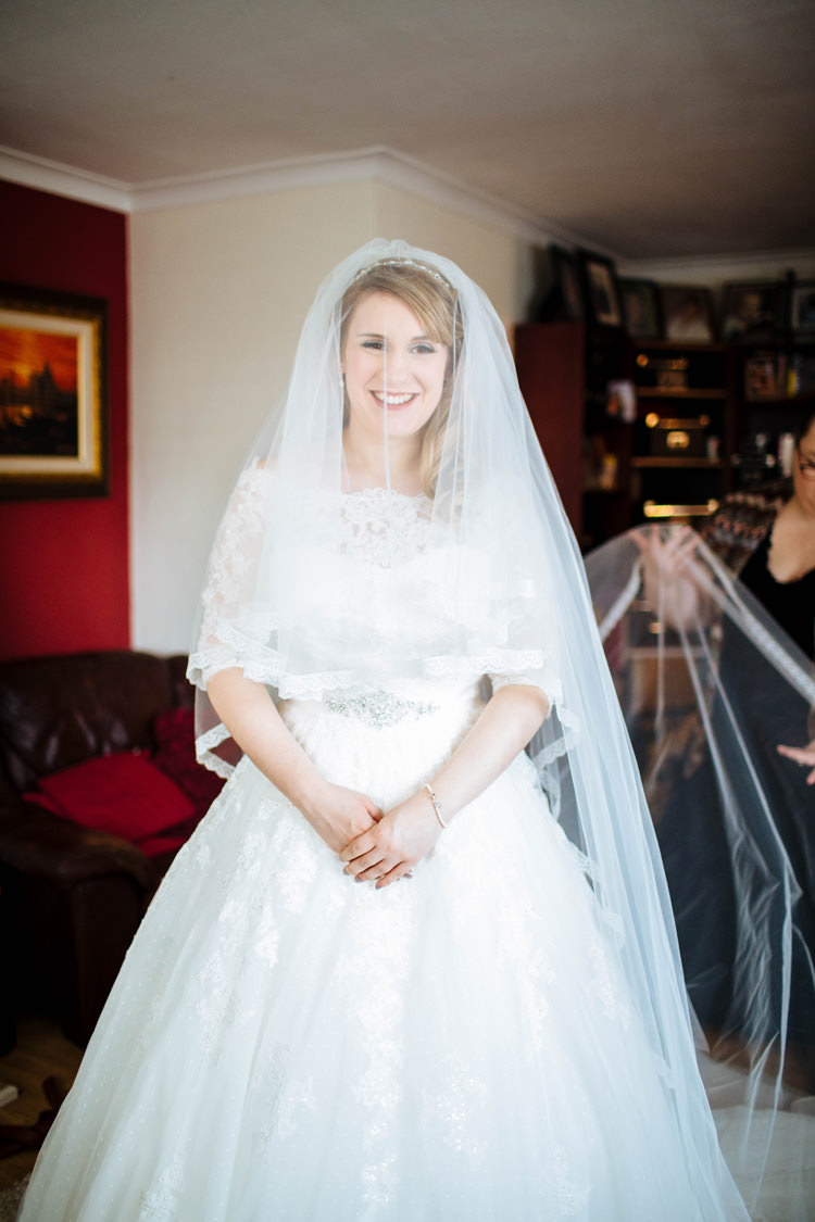 Lace Catherdral Veil Bride Bridal Enchanted English Country Garden Wedding Disney http://lauradebourdephotography.com/