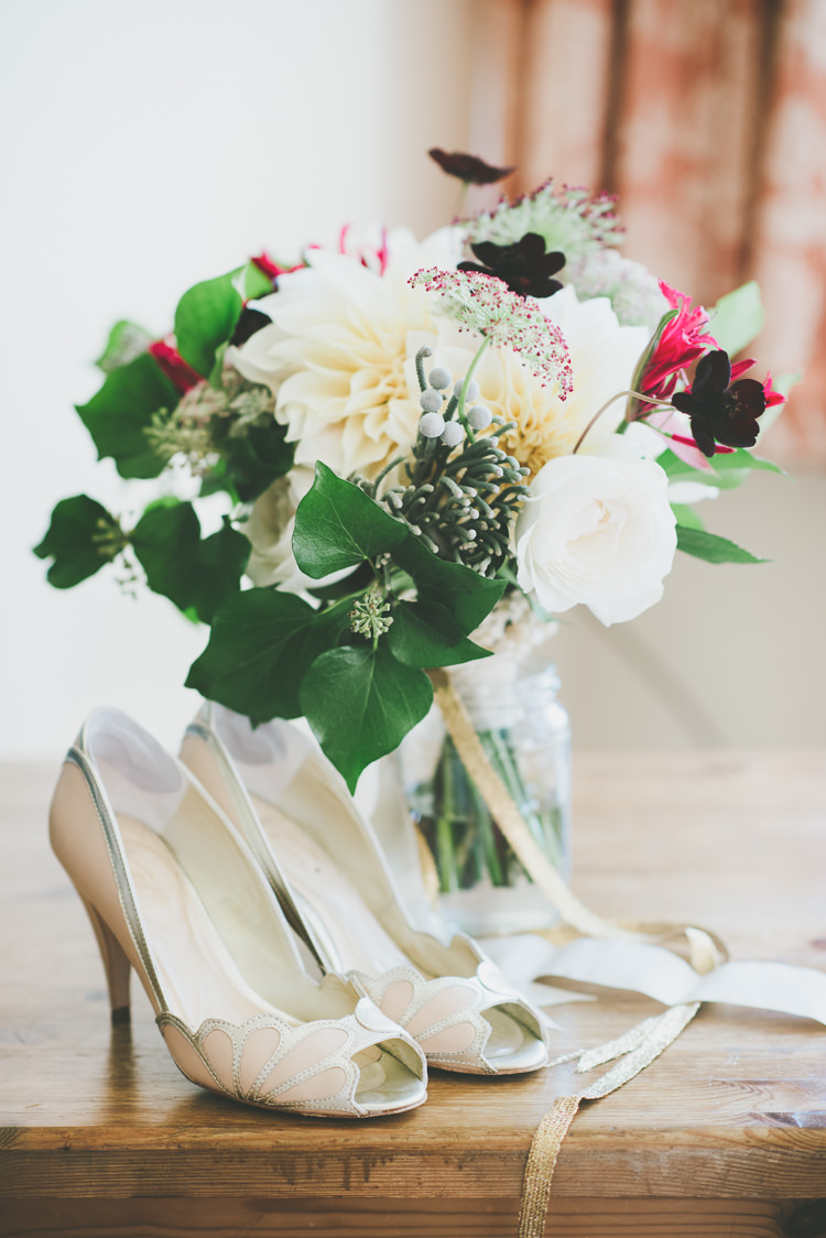 Peach Rachel Simpson Shoes Bride Bridal Bouquet Eclectic Quirky DIY Vintage Wedding https://www.georgimabee.com/