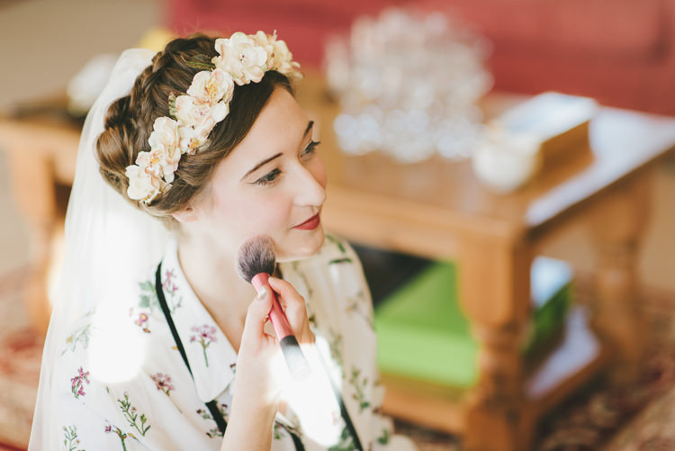 Bride Bridal Make Up Flower Crown Eclectic Quirky DIY Vintage Wedding https://www.georgimabee.com/