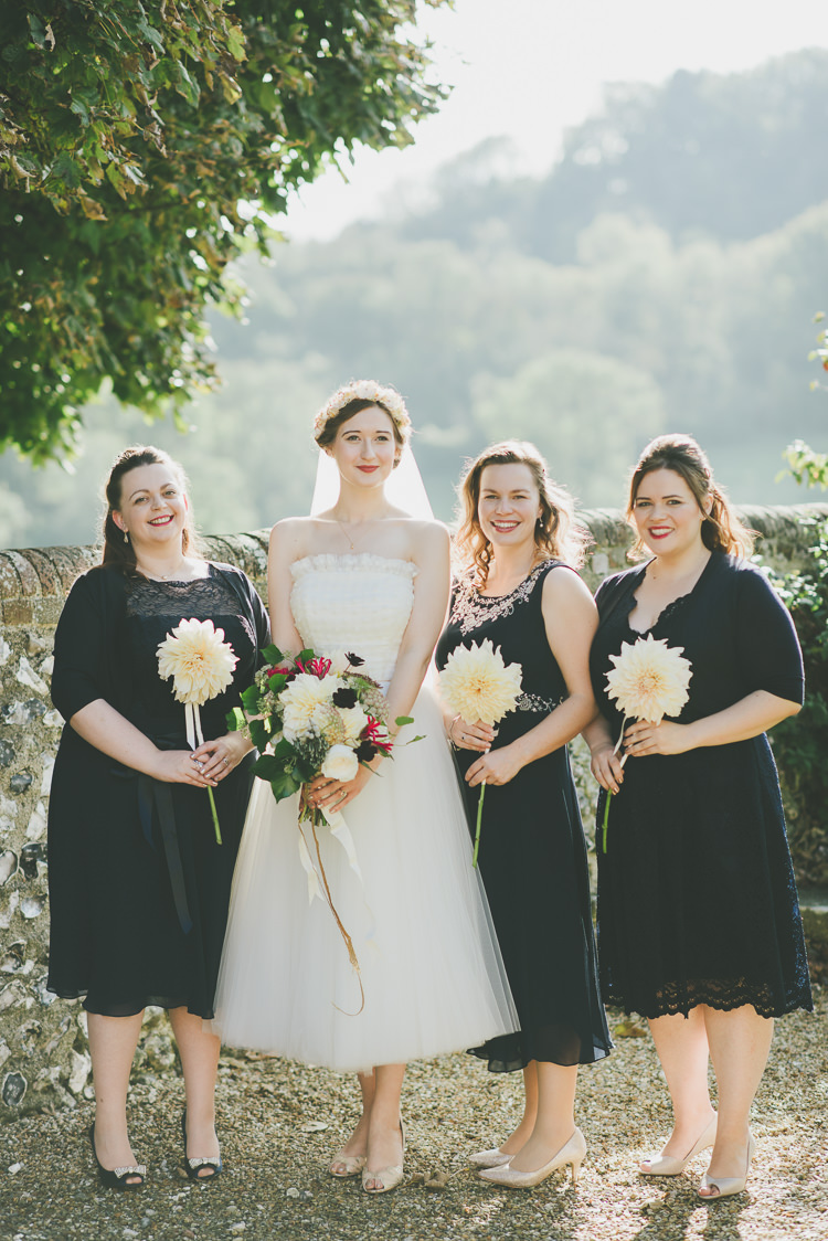 Mismatched Black Bridesmaid Dresses Eclectic Quirky DIY Vintage Wedding https://www.georgimabee.com/