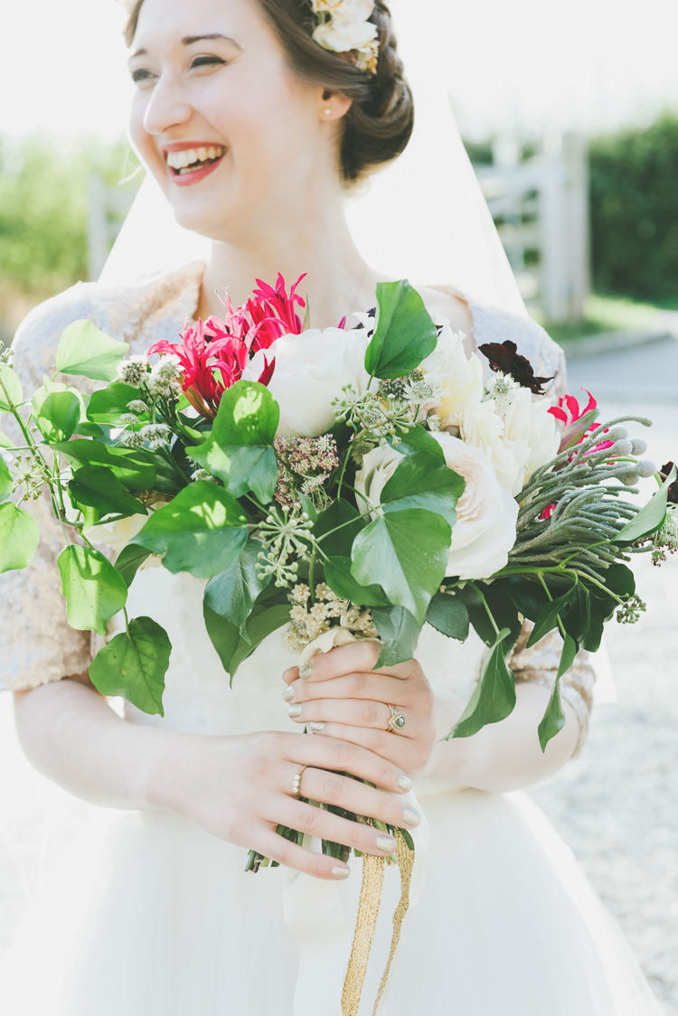 Dahlia Bouquet Flowers Bride Bridal Ribbon Autumn Eclectic Quirky DIY Vintage Wedding https://www.georgimabee.com/