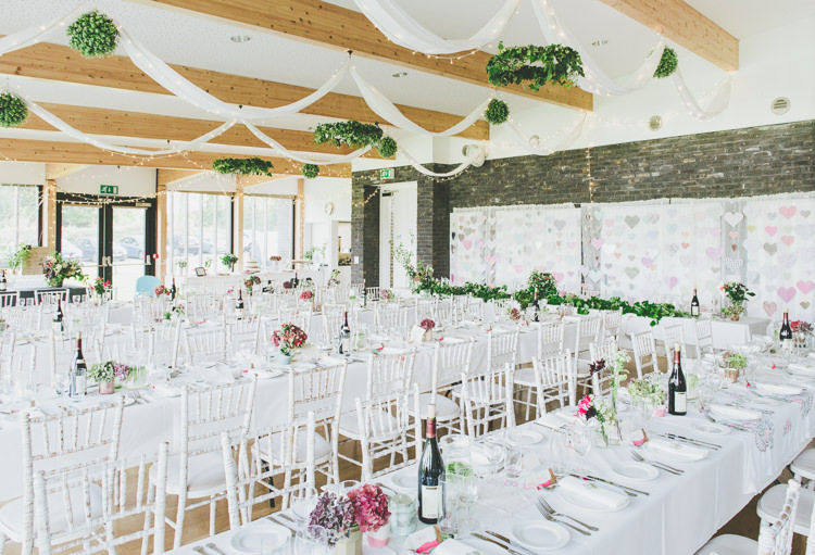 Village Hall Decor Drapes Swags Fairy Lights Eclectic Quirky DIY Vintage Wedding https://www.georgimabee.com/