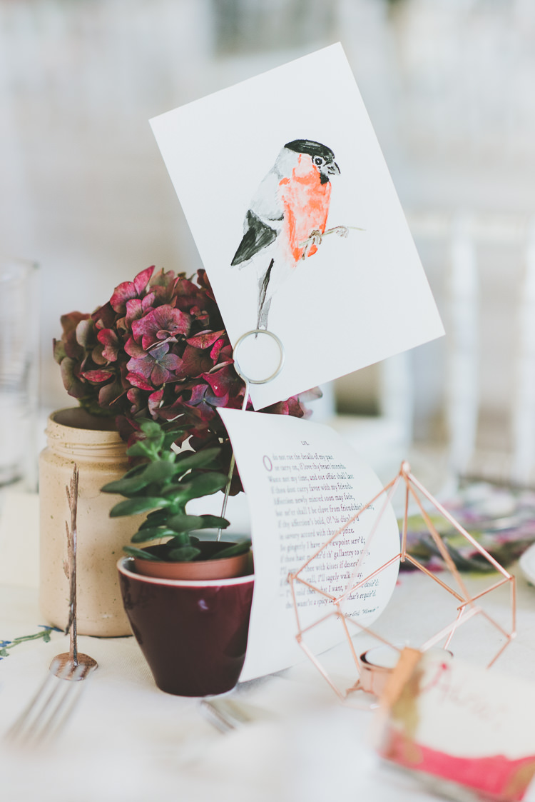 Bird Table Names Eclectic Quirky DIY Vintage Wedding https://www.georgimabee.com/