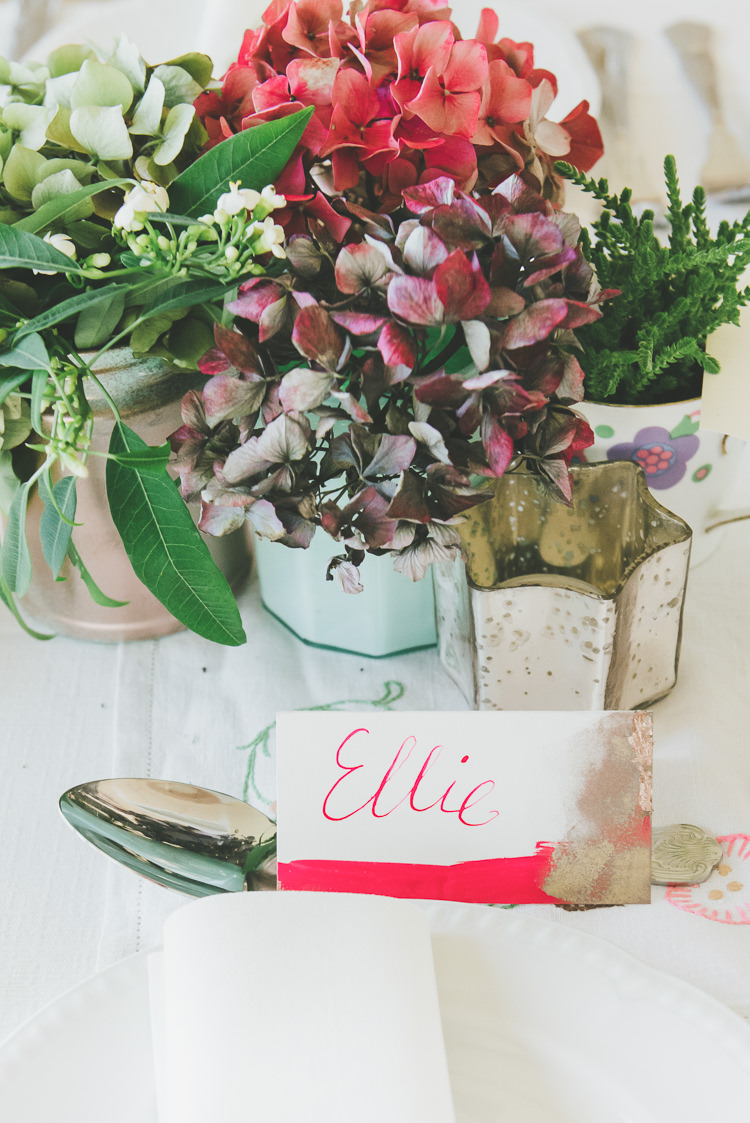 Dried Hydrangeas Flowers Centrepiece Decor Tables Eclectic Quirky DIY Vintage Wedding https://www.georgimabee.com/