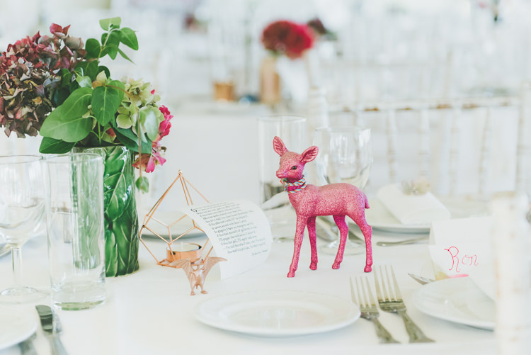 Painted Animals Dinosaurs DEcor Eclectic Quirky DIY Vintage Wedding https://www.georgimabee.com/