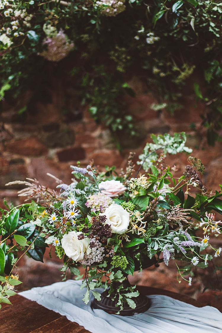 Flowers Greenery Foliage Decor Table Centrepiece Beautiful Walled Garden Wedding Ideas http://www.brittamarie-photography.com/