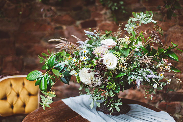 Whimsical Flowers Wild Natural Vase Greenery Foliage Beautiful Walled Garden Wedding Ideas http://www.brittamarie-photography.com/