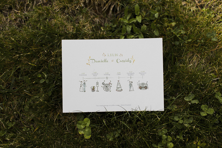 Wedding Stationery Order of the Day Card Illustrations Whimsical Forest Harry Potter Wedding http://heatherelizabethphotography.com/