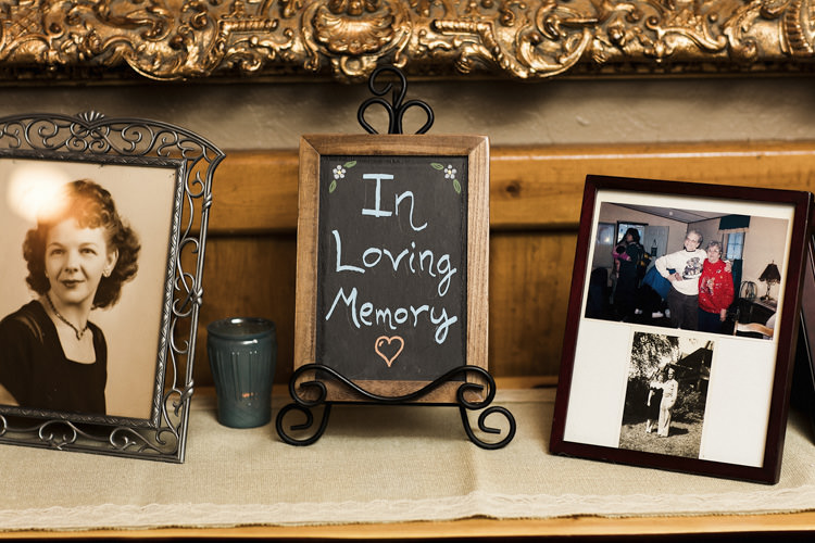 Reception Memory Table Blackboard Handwritten Sign Photo Frames Whimsical Forest Harry Potter Wedding http://heatherelizabethphotography.com/