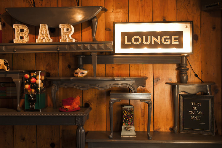 Reception Bar Lounge Signs Vintage Décor Whimsical Forest Harry Potter Wedding http://heatherelizabethphotography.com/