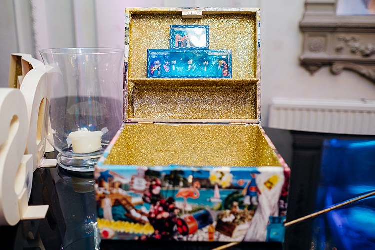 Card Box Gold Glitter Quirky Cool City Party Wedding http://www.mariannechua.com/