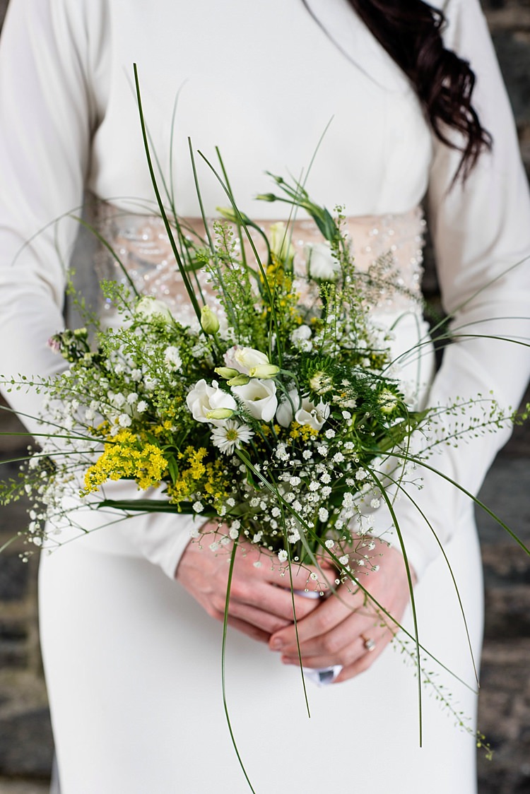 DIY Bouquet Flowers Bride Bridal Greenery Foliage Modern Geometric Theatre Monochrome Wedding http://www.babbphoto.com/