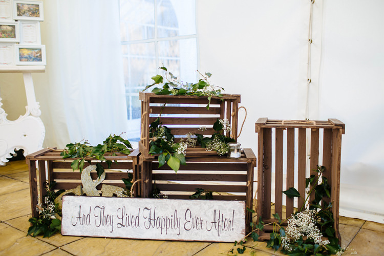 Crates Flowers Sign Enchanted English Country Garden Wedding Disney http://lauradebourdephotography.com/