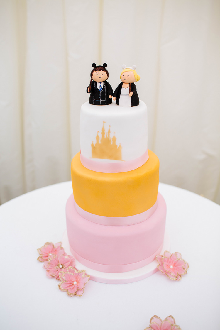 Harry Potter Castle Cake Pink Yellow Enchanted English Country Garden Wedding Disney http://lauradebourdephotography.com/