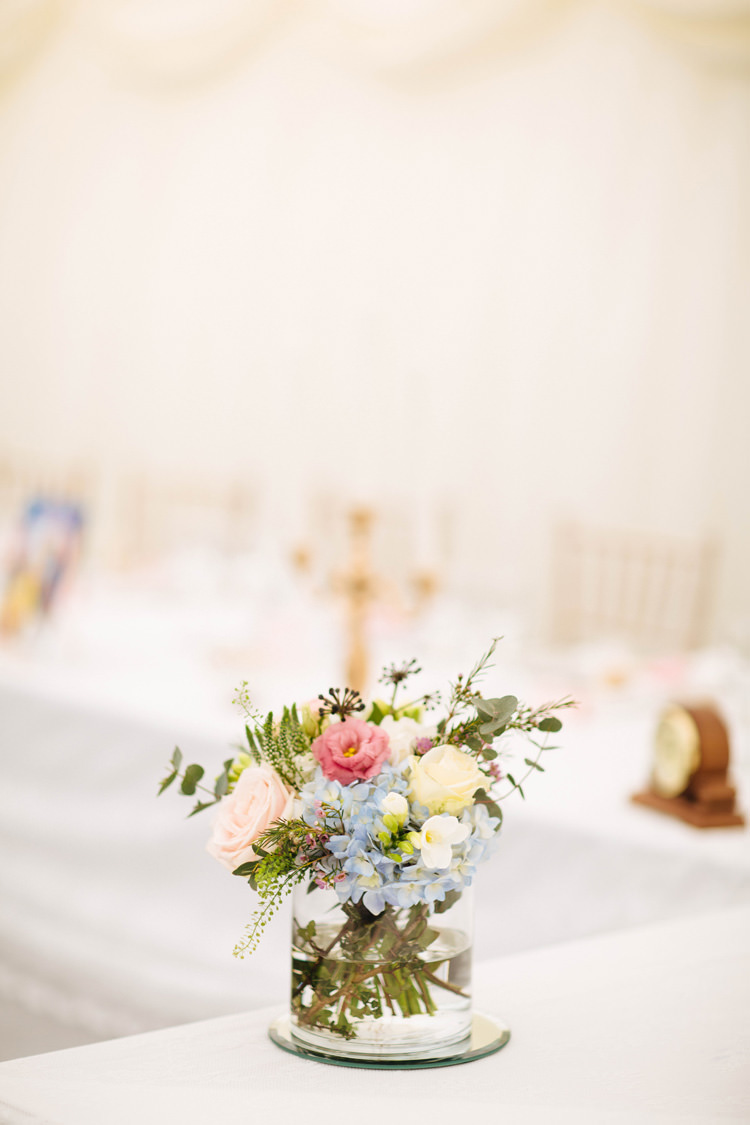 Vase Flowers Pretty Pink Blue Mirror Enchanted English Country Garden Wedding Disney http://lauradebourdephotography.com/
