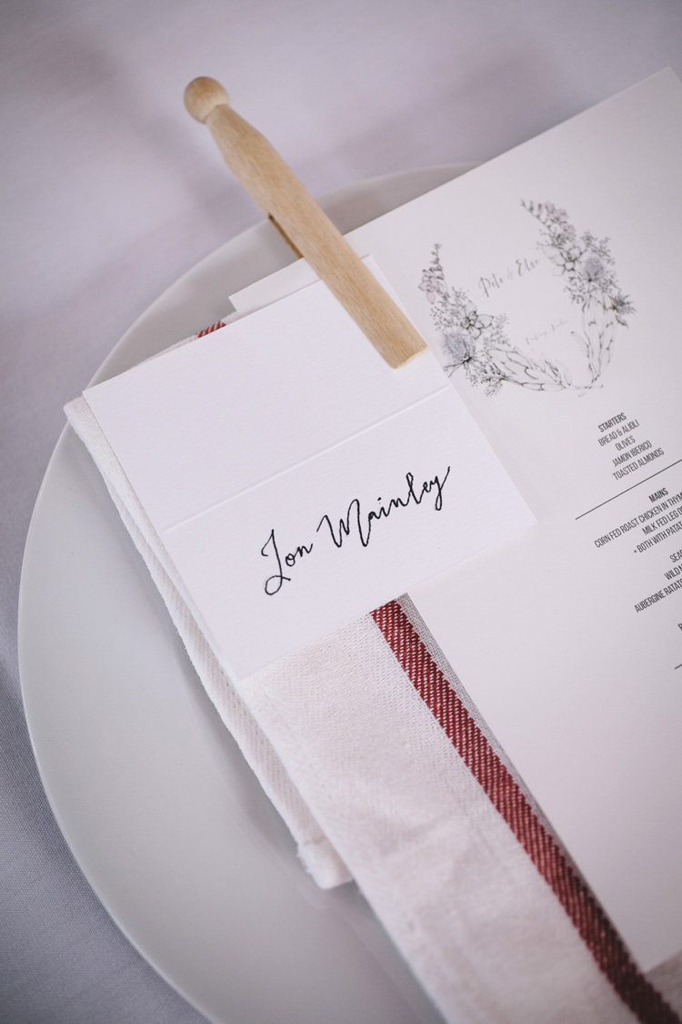 Calligraphy Place Name Setting Peg Stylish Clean Modern City Wedding https://mybeautifulbride.co.uk/