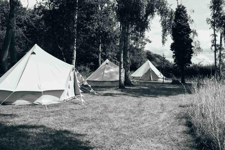 Glamping Bell Tents Indie Outdoorsy Camp Wedding http://emilytylerphotography.com/