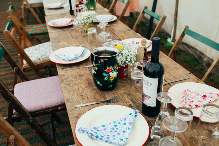 Long Wooden Rustic Tables Indie Outdoorsy Camp Wedding http://emilytylerphotography.com/