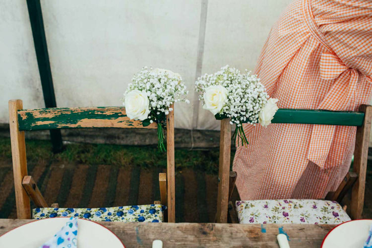 Chair Flowers Rustic Wooden Indie Outdoorsy Camp Wedding http://emilytylerphotography.com/