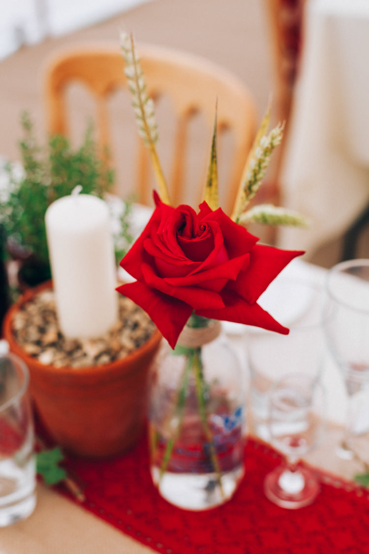 Rose Flowers Decor Hand Made Red White Blue Farm Wedding http://www.caseyavenue.co.uk/ 
