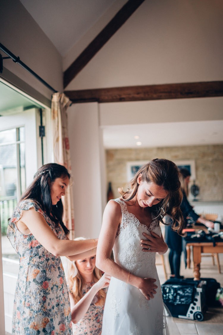 Lace Dress Gown Bride Bridal Rustic Home Made Farm Wedding http://blondiephotography.co.uk/