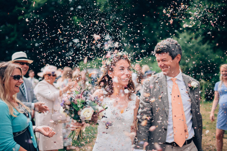 Confetti Throw Bride Groom Rustic Home Made Farm Wedding http://blondiephotography.co.uk/