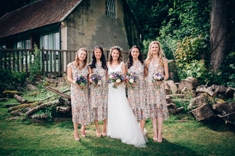 Floral Bridesmaid Dresses Rustic Home Made Farm Wedding http://blondiephotography.co.uk/