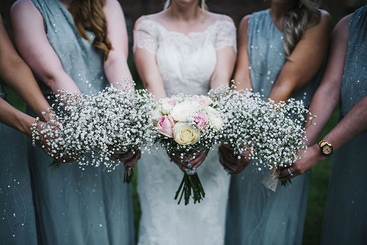 Gyp Gypsophila Rose Bouquet Bride Bridesmaids Mint Green Natural Wedding https://www.kerrywoodsphotography.com/