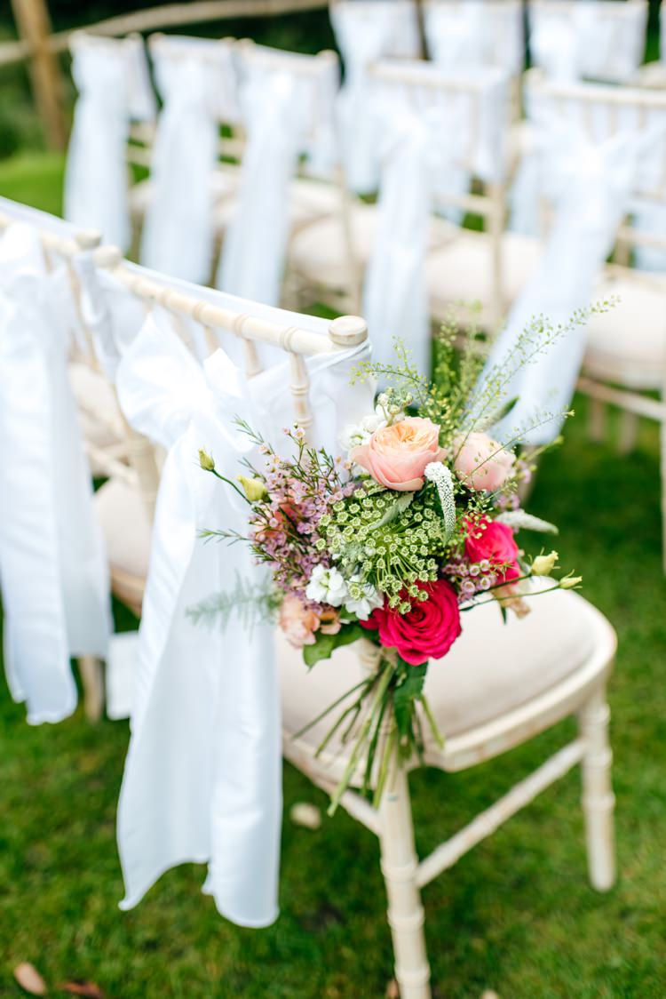 Chair Flowers Pew End Aisle Decor Bow Elegant Stylish Floral Wedding http://www.jordannamarston.com/