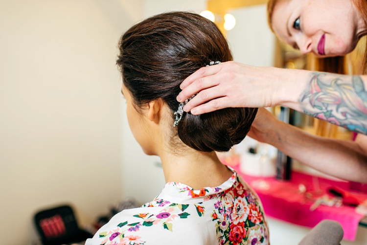 Bride Bridal Up Do Style Chignon Bun Elegant Stylish Floral Wedding http://www.jordannamarston.com/