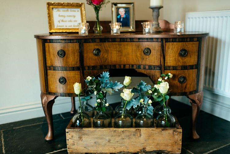 Bottle Flowers Box Crate Decor Elegant Stylish Floral Wedding http://www.jordannamarston.com/