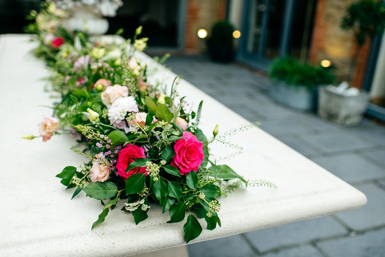 Flower Floral Garland Foliage Roses Pink Elegant Stylish Floral Wedding http://www.jordannamarston.com/
