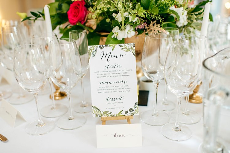 Botanical Stationery Menu Place Setting Elegant Stylish Floral Wedding http://www.jordannamarston.com/