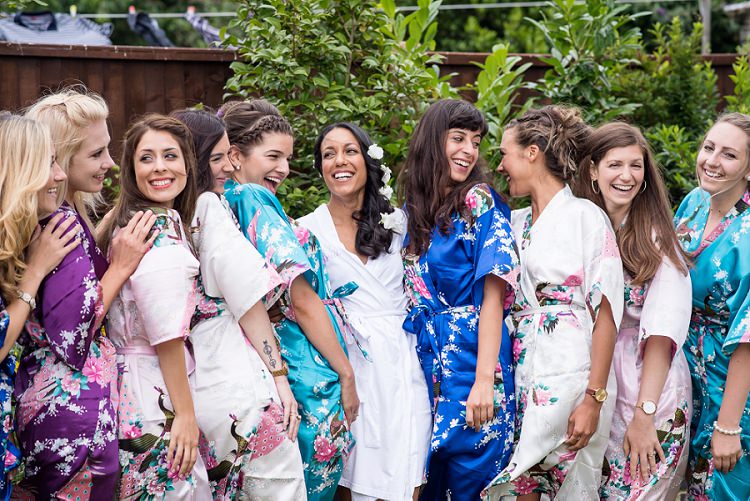 Floral Dressing Gowns Bride Bridal Home Made Summer Village Hall Wedding http://www.sarareeve.com/