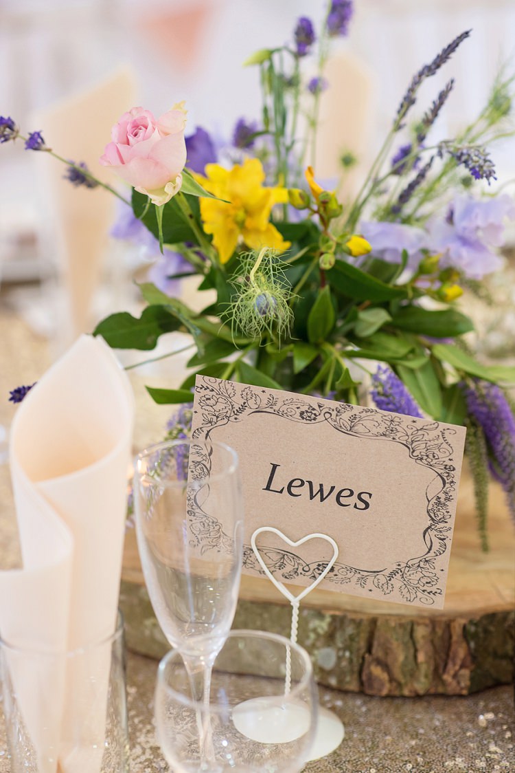 Place Table Names Home Made Summer Village Hall Wedding http://www.sarareeve.com/