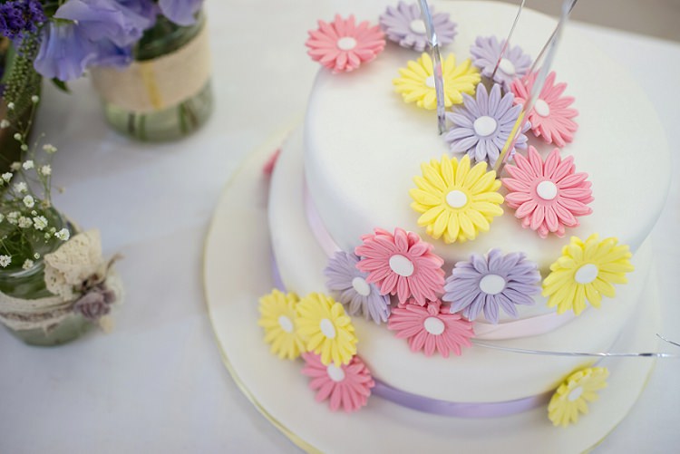 Cake Floral Flowers Home Made Summer Village Hall Wedding http://www.sarareeve.com/
