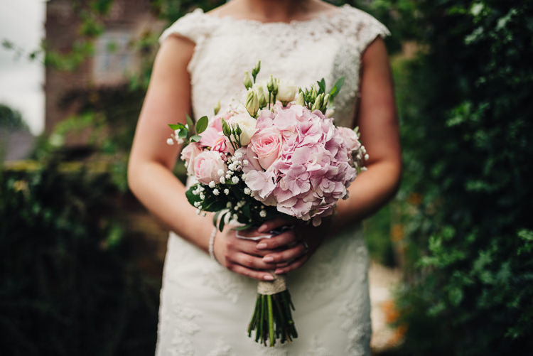Pink Cream Bouquet Flowers Bride Bridal Hydrangea Rose Quirky Crafty Rustic Barn Wedding http://www.stevebridgwoodphotography.co.uk/