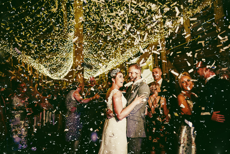 Confetti Bomb First Dance Quirky Crafty Rustic Barn Wedding http://www.stevebridgwoodphotography.co.uk/