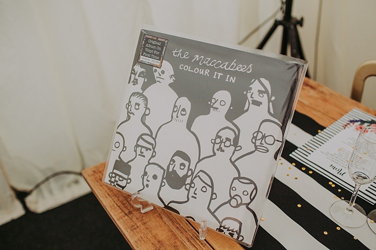 Album Music Table Names Colourful Indie Dinosaur Wedding http://bloomweddings.co.uk/