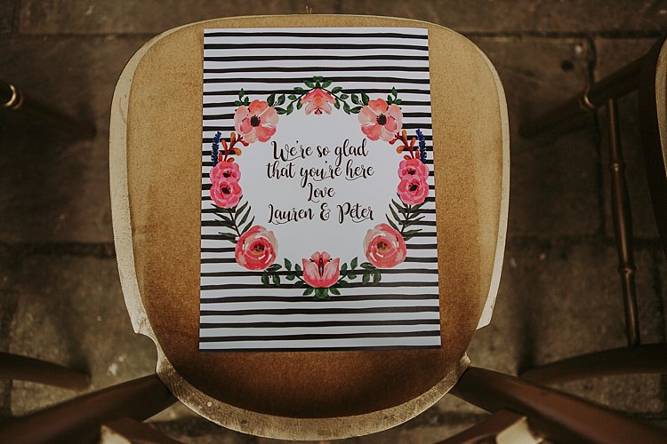 Stripe Flower Stationery Colourful Indie Dinosaur Wedding http://bloomweddings.co.uk/