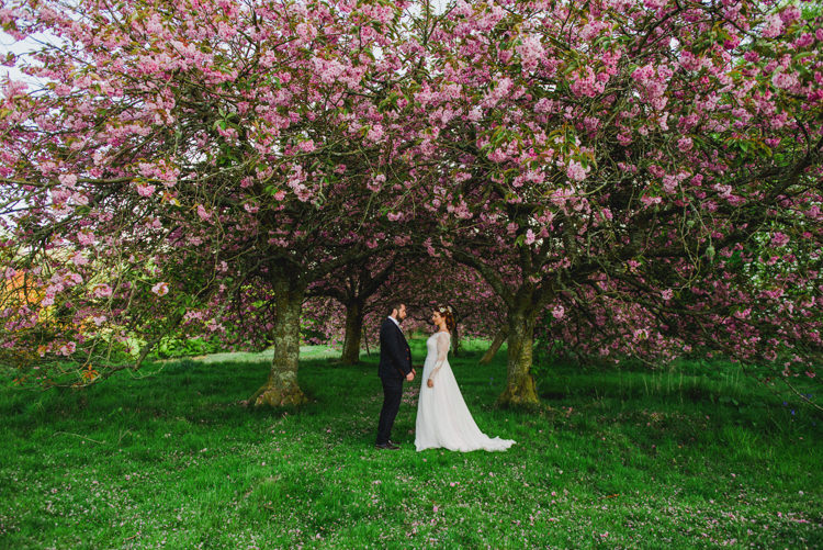Cherry Blossom Tree Bride Groom Multicoloured Crafty Carnival Wedding http://alicethecamera.co.uk/