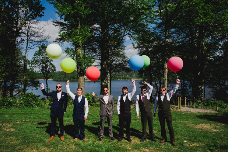 Mismatched Groomsmen Waistcoats Balloons Multicoloured Crafty Carnival Wedding http://alicethecamera.co.uk/