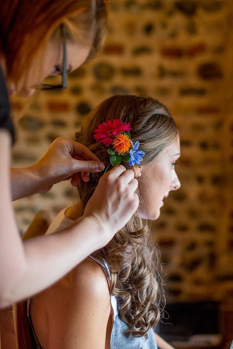 Long Hair Flowers Bride Bridal Style Mexican Inspired Colourful Cactus Wedding http://katherineashdown.co.uk/