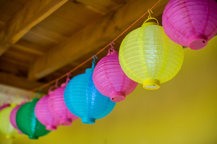 Hanging Lanterns Mexican Inspired Colourful Cactus Wedding http://katherineashdown.co.uk/