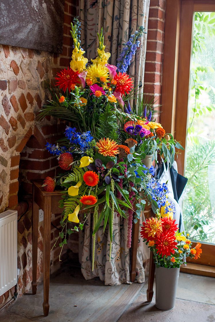 Rainbow Flowers Ceremony Aisle Decor Arrangement Mexican Inspired Colourful Cactus Wedding http://katherineashdown.co.uk/