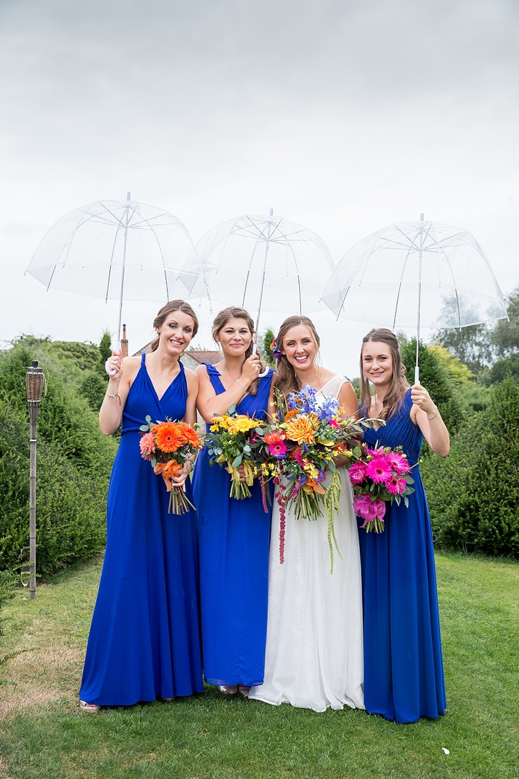 Long Blue Bridesmaid Dresses Mexican Inspired Colourful Cactus Wedding http://katherineashdown.co.uk/