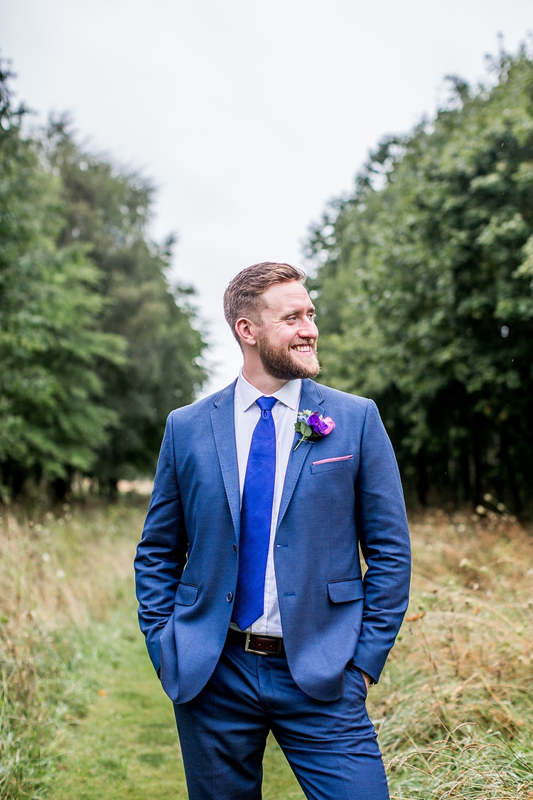 Ted Baker Blue Suit Groom Mexican Inspired Colourful Cactus Wedding http://katherineashdown.co.uk/