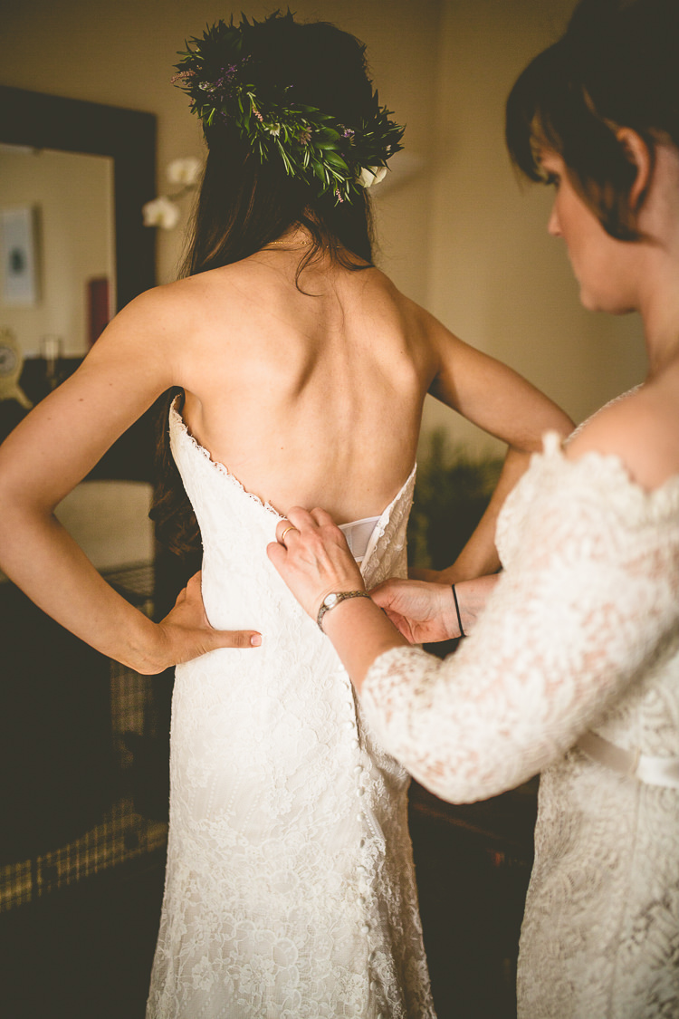 Button Back Lace Dress Gown Bride Bridal Rustic Bohemian DIY Barn Wedding http://lovethatsmilephotography.com/